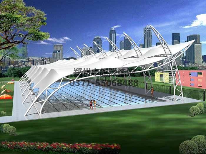 游泳池膜結構遮陽(yáng)棚設計效果圖二