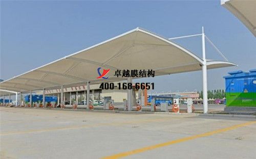 ?？h膜結構充電站樁停車棚/雨棚【?？h漢生食品有限責任公司等】工程設計施工案例