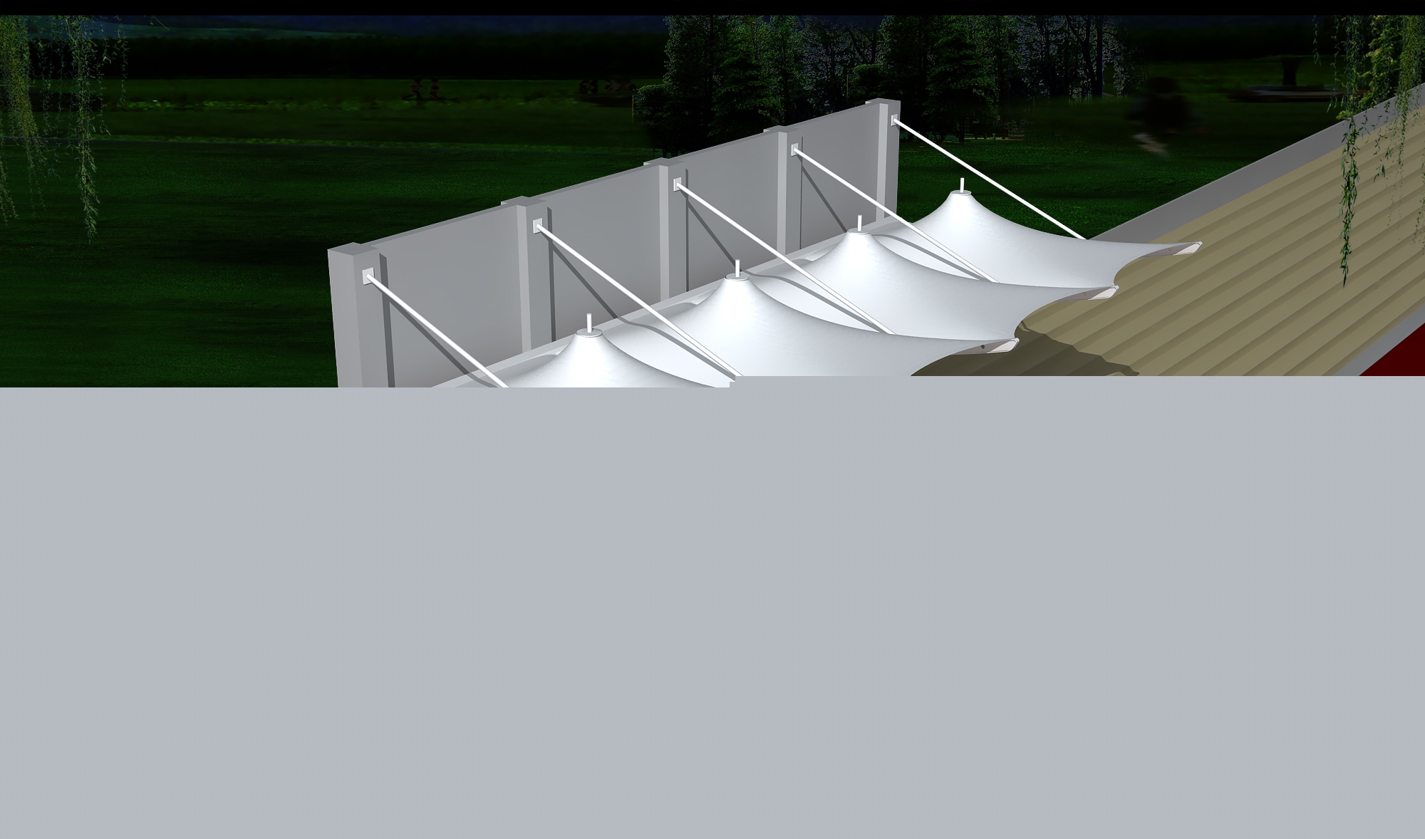 和順體育公園膜結(jié)構(gòu)【看臺(tái)雨棚】門球場案例