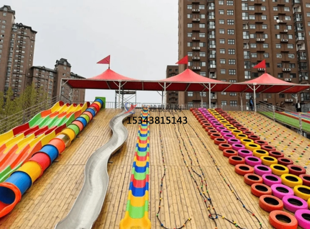 鶴壁彩虹滑道新款張拉膜頂定制生產