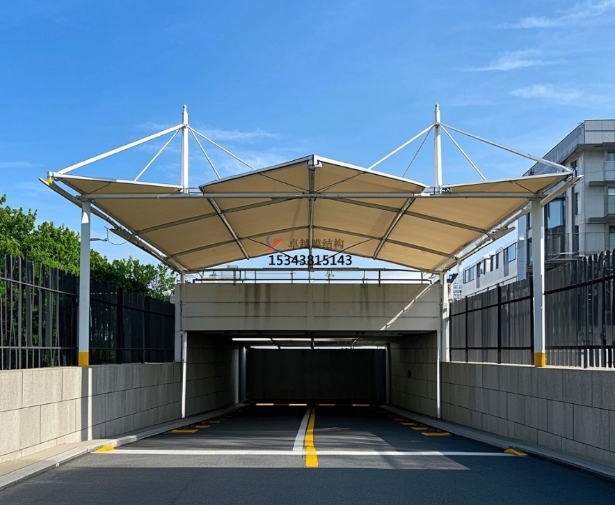 蒲田膜結(jié)構(gòu)公司【地下車庫出入口雨棚】蒲田<font color='red'>膜結(jié)構(gòu)廠家</font>